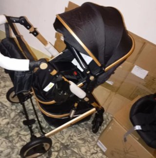 Carrito de bebé y silla coche negro