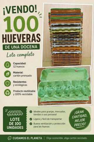 100 Hueveras de Cartón para 12 Huevos