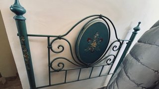 Cabecero de hierro cama 105cm con detalle floral