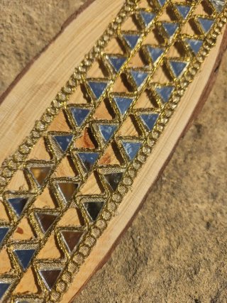 Gargantilla choker dorado con espejos