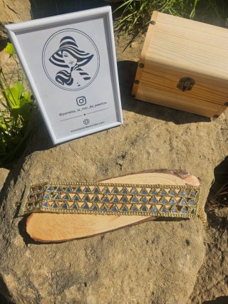 Gargantilla choker dorado con espejos