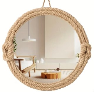 Espejo Macramé con Cuerda de yute