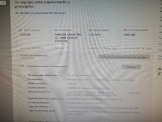 Ordenador Lenovo sobremesa Negro