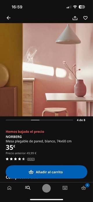 Mesa plegable de pared Norberg