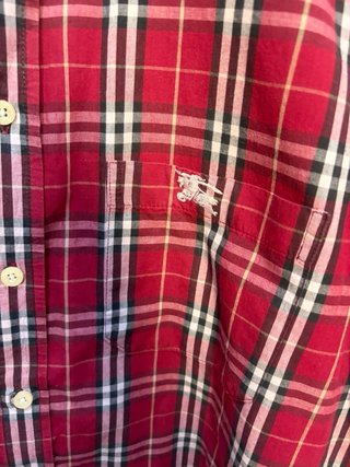 Camicia Burberrys Nova Check Rossa Uomo Vintage
