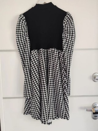 Abito SHEIN Pied de Poule Nero/Bianco L