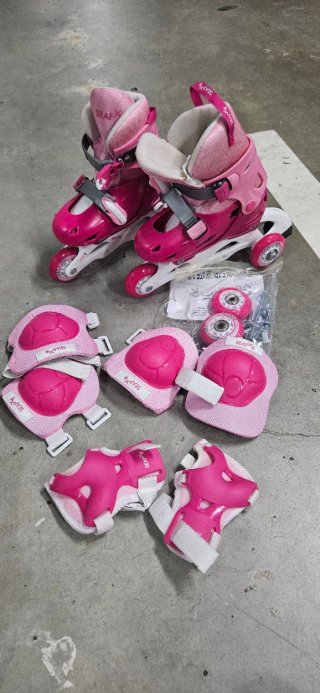Patines en línea rosas para niña
