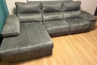 Sofá Chaise Longue Gris Tela.