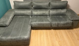 Sofá Chaise Longue Gris Tela.