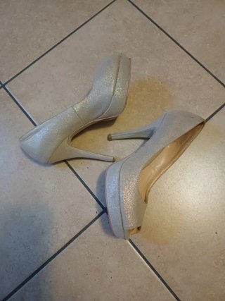 Scarpe donna con tacco oro/argento