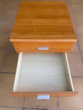 Cajonera de madera 2 cajones y hueco