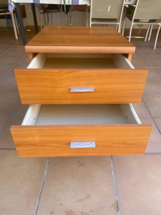 Cajonera de madera 2 cajones y hueco