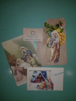 Antiguo lote religioso cartas en caja