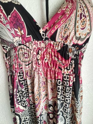 Vestido de verano midi, estilo boho paisley