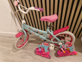 Bicicleta infantil 14 con patines talla 25-28