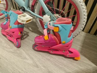 Bicicleta infantil 14 con patines talla 25-28