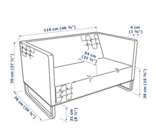 Sofá 2 plazas Ikea KNOPPARP gris