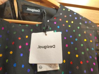 Vestido Desigual Negro con Lunares Multicolor