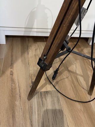 Lampada da terra vintage ventilatore in metallo e legno