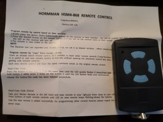 Mando Garaje HORMMAN HSM4-868