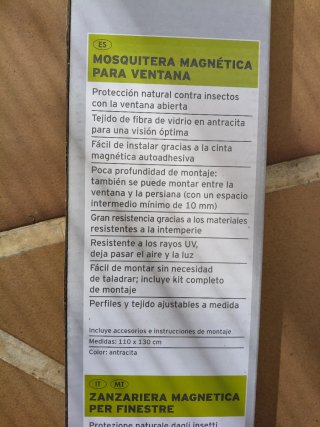 Mosquitera Magnética Ventana 110x130cm