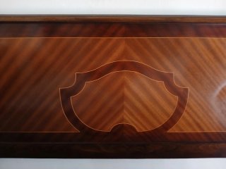 Cabecero antiguo madera y marquetería