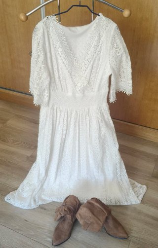 Vestido blanco encaje talla 36