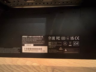 Monitor MSI 185Hz Nero con altezza regolabile