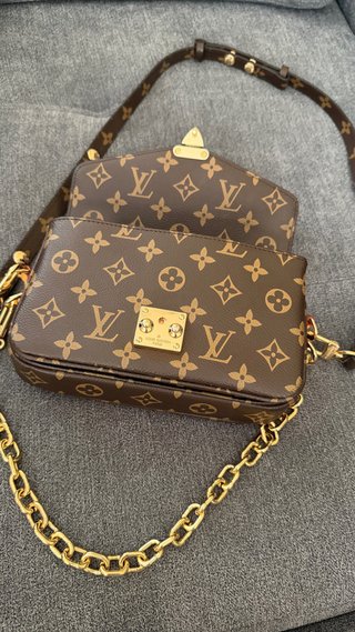 Bolso de piel  estilo metis Monogram Marrón Dorado