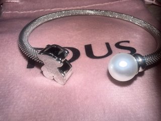 Pulsera Oso Perla Plata