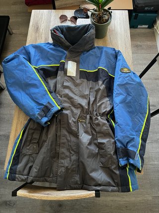 Chaqueta Parka Industrial Azul y Gris
