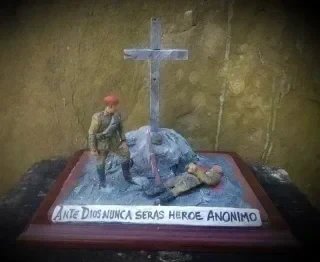 Carlismo Requeté antigua gran maqueta o diorama