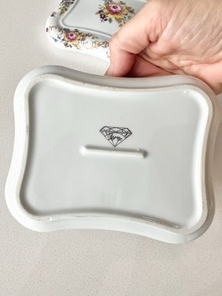 Caja porcelana floral vintage