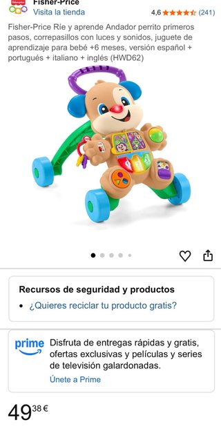Andador Fisher Price Perrito Ríe y Aprende