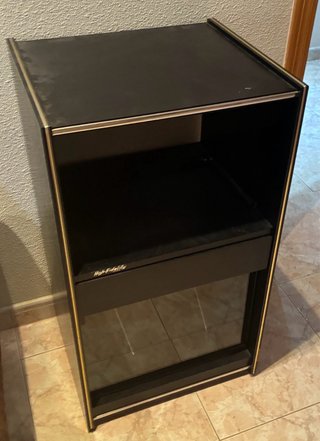 Mueble Tocadiscos Vintage Madera y Cristal