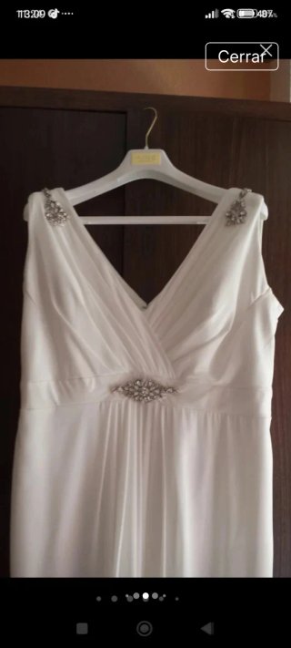 Vestido de Novia Curvy/Pronovias-White-One +Capa