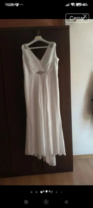 Vestido de Novia Curvy/Pronovias-White-One +Capa