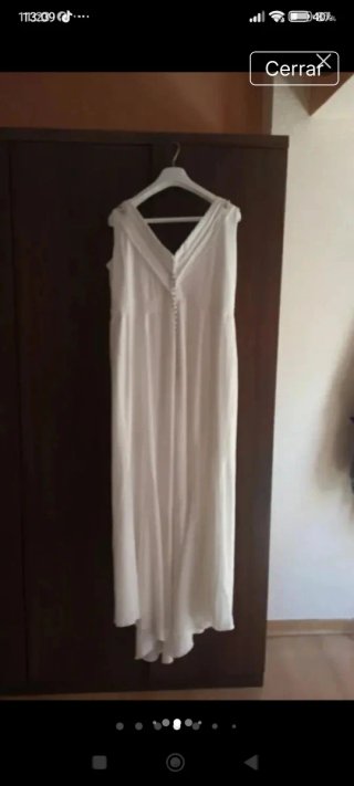 Vestido de Novia Curvy/Pronovias-White-One +Capa