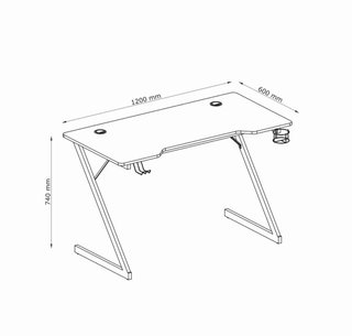 Escritorio Gaming Negro 60x120 cm