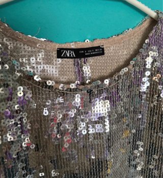 Top lentejuelas Zara Talla S