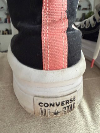 Converse plataforma negras y rosas