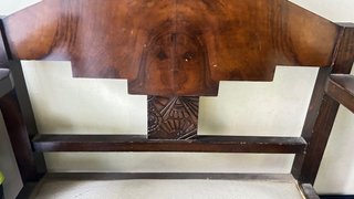 2 Sillas Antiguas Madera Tapizado Beige