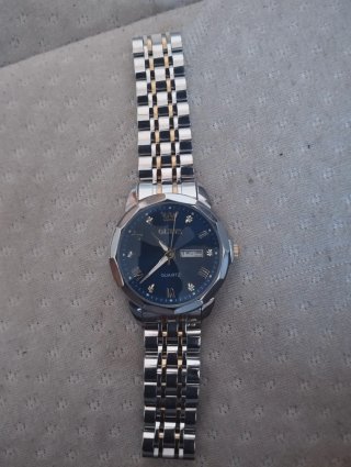Reloj olevs Azul y Dorado