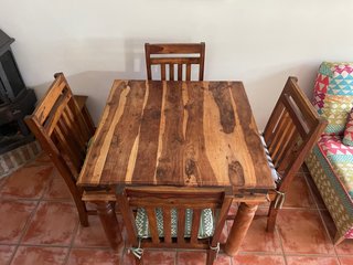 Conjunto Comedor Rústico Colonial Madera Maciza