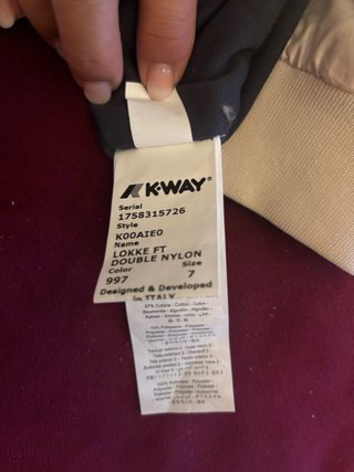 K-Way Giacca Doubleface Beige/Nero