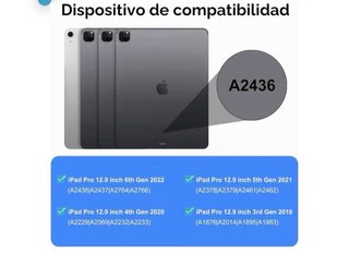 FOGARI Custodia con Tastiera per iPad Pro 12.9 6ª 2022 / 5ª 2021/ 4ª 2020/ 3ª Gen 2018, Custodia Portatile Sottile con Portapenne, Tastiera Espanola Rimovibile Senza Fili, Nero