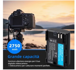 Batteria Canon LP-E6 2750mAh