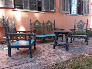 "Sillería de patio andaluz vintage" pintada a mano