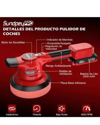 Pulidora Coche Inalámbrica Orbital 21V