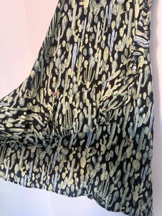 Vestido Mango Negro y Verde